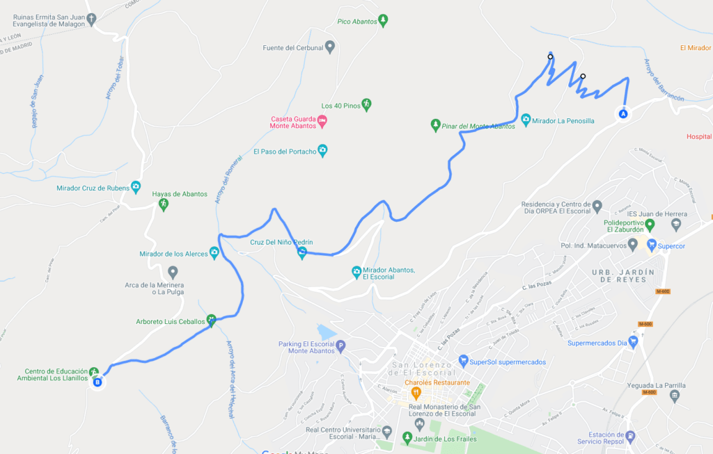 Recorrido de la Social de MTB de los Llanillos por la Penosilla