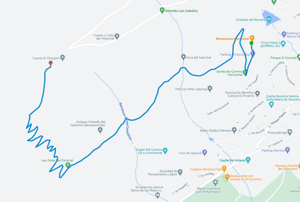 Mapa de la cronoescalada a los Llanillos 2022